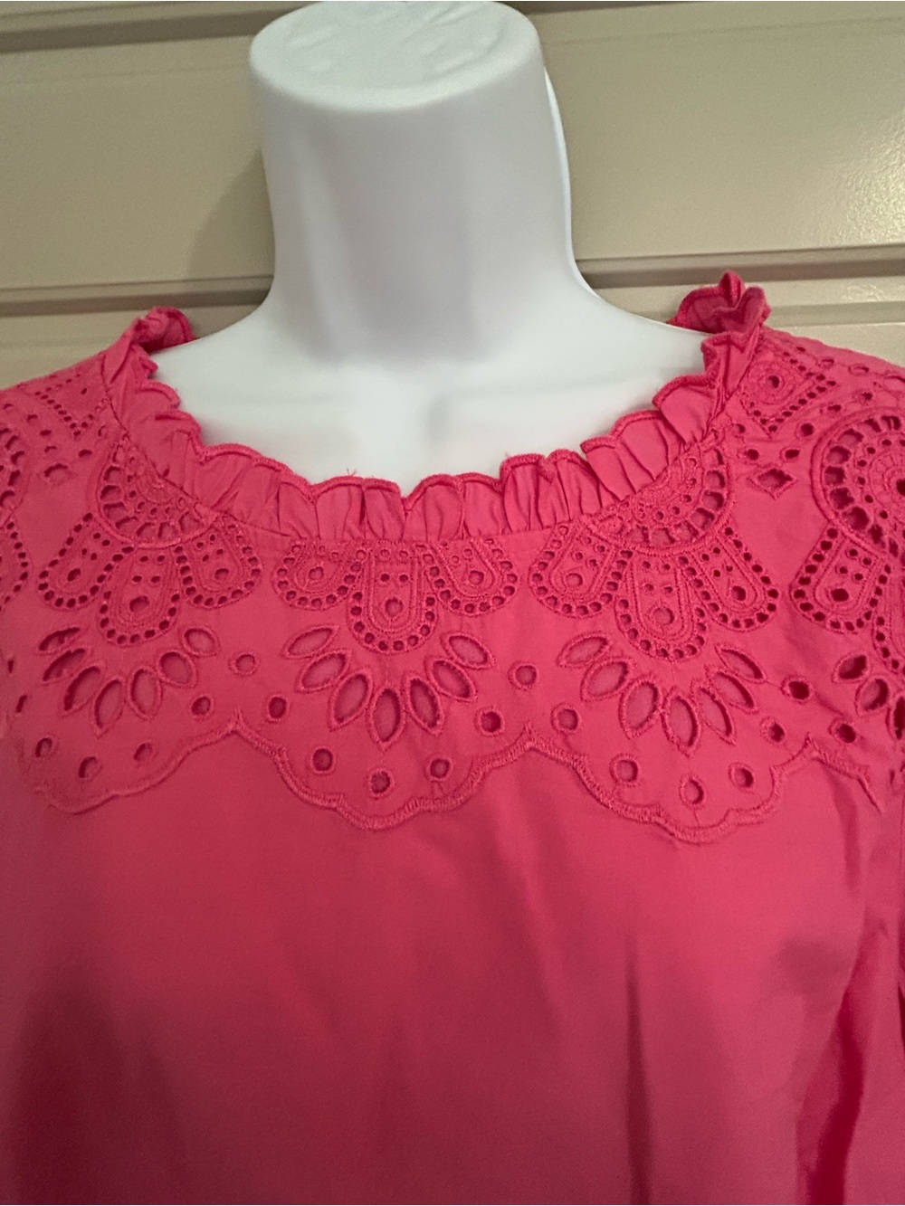 Talbots Pink Eyelet Tunic Top - Picture 2 of 8